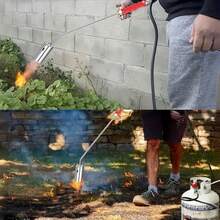 Lanzallamas de GLP de acero inoxidable con interruptores dobles estándar de 35 mm y un mango antideslizante para un agarre cómodo (incluye manguera de goma de 2 metros), adecuado para una variedad de aplicaciones. - Rojo - Ver 5