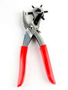 Multifunctional Round Hole & Flat Hole Manual Puncher, Leather Hole Punch Tool, Suitable For Year-End Promotion, Singles' Day, Halloween Promotion, Etc. - Red - View 2