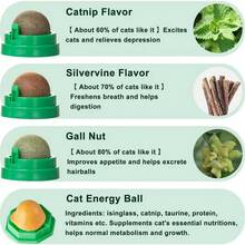 4 Pcs Catnip Toy Balls, Extra Cat Energy Balls, Edible Kitten Balls Cat Lick Toys, Healthy Cat Teeth Cleaning Chew Toys, Cat Wall Toys - 4 chiếc - Xem 8