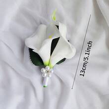 Wedding Bouquets Calla Holding Flowers Bridal Tossing Bouquet Bridesmaid Bouquets Wedding Floral Centerpieces For Boho Home Anniversary Decoration Arrangement,Wedding Photography Props Valentine's Day Accessories - White - View 10