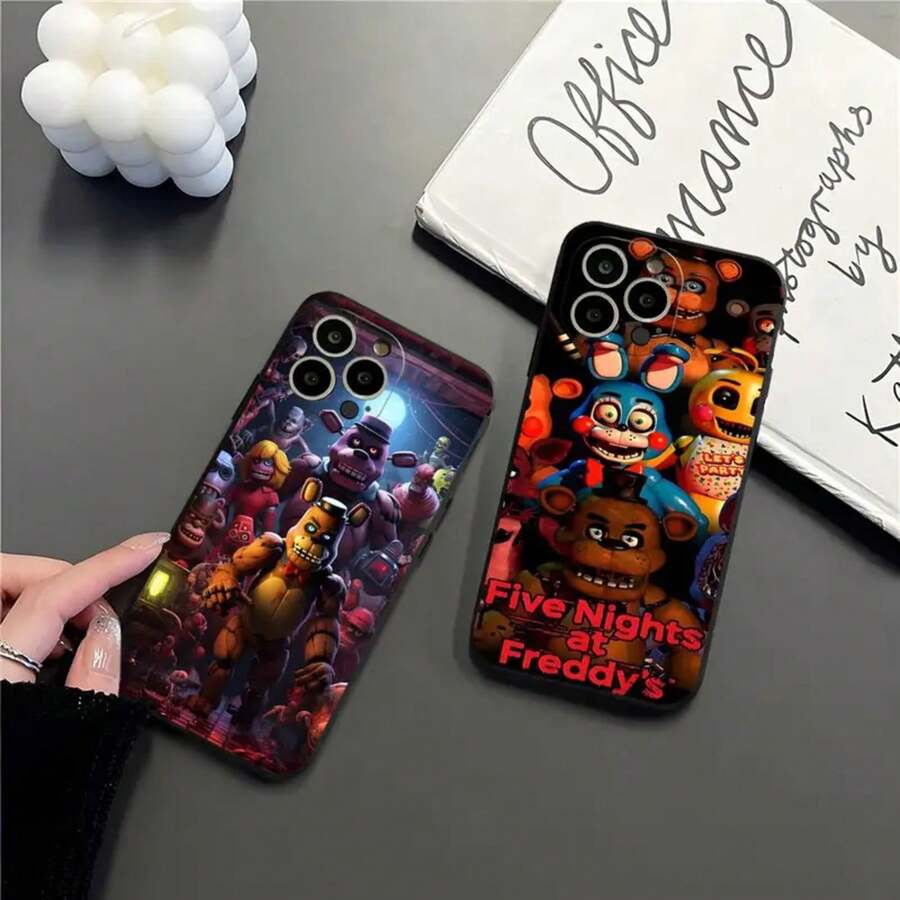 Nueva funda de teléfono de juego de película FNAF compatible con 17 15 16 13 Pro Max 14 12 11 Xr X 8 7 6 Plus, funda trasera de lujo, funda compatible con 17 pro max, funda de 17 pro, funda de 17, funda de 16 pro max - Negro3 - Ver 1