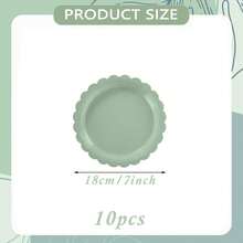 10pcs Green Rat Tail Wave Pattern Party Plates, Paper Dinner Dessert Plates, Includes 7/9 Inch Party Paper Plates, Suitable For Valentine's Day, Family Gatherings, St. Patrick's Day, Birthday Parties - Multicolor - View 8