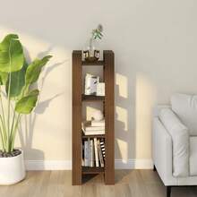 Larryhot Estantería/divisor espacios madera marrón miel 41x35x125 cm, Fácil de montar, elegante y hermoso, y conveniente para almacenar artículos, es una opción ideal para el almacenamiento y la decoración del hogar. - Marrón - Ver 2