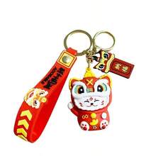 6pcs New Arrival Cute Maneki-Neko Keychain, PVC Material, Suitable As Birthday Gift For Friends - Multicolor - View 8