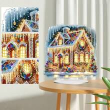 Fairyland JinWenn Decor For Home Diamonds Art Kit Decorations, Christmas House Diamonds Painting Kit For Adult Tabletop Gift DIY 5D Diamonds Dots, Special Crystal Diamond 7.8x7.8 Inch - DP02345 - 查看 6