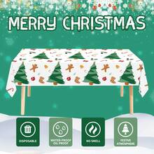 4pcs Christmas Element Disposable Plastic Tablecloth, Party Tablecloth, Waterproof And Oil-Proof, Suitable For Christmas - Multicolor - View 10