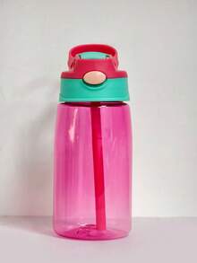 1PC 480ML Cartoon Cute Creative Plastic Mug, High Temperature Resistant Drop-Proof Straw Cup Duckbill Cup, Modern Colour Block Lightweight Portable Water Bottle, Suitable For Outdoor Sports, Travel And Tourism, Back-To-School Supplies - Multicolor - View 12