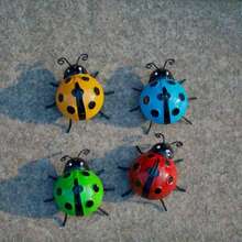 Outdoor Garden Yard Iron Ladybug & Beetle Hanging Decor, Kindergarten Decoration, Landscaping Animal Ornament - Multicolor - View 3