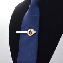 1个医用心形图案玻璃圆顶金属领带夹，科学主题，适合医疗保健专业人士的正式配饰 - 銀色 - 查看 5