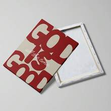 1pc Framed/Unframed "God Is Good" Christian Canvas Poster, Minimalist Red Faith Quote Typography Wall Art Print, Biblical Scripture Painting, Suitable For Apartment, Living Room, Bedroom, Modern Home Decor - Multicolor - View 5