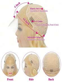 Ombre Brown Roots Ash Blonde 250 Density Deep Wave Bob Lace Front Wigs Human Hair Pre Plucked Glueless Natural Hairline Ready To Go Brazilian Virgin 13x4 HD Transparent Short Curly Human Hair Wig For Women With Baby Hair - Ombre Blonde - View 5