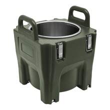 ZHFEISY 20L/21Qt Insulated Food Carrier, Stainless Steel Thermal Bucket On 4 Wheels, 15.4" Stackable Airtight Container For Hot/Cold Food, Camping, Catering, Green - default - View 4