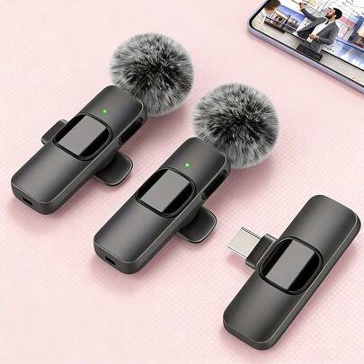 这款无线领夹式麦克风系统采用防缠绕设计，支持一键录音，夹式佩戴，USB Type-C接口，全指向拾音，适用于直播，是USB-C智能手机和笔记本电脑的专业无线领夹式麦克风，可用于音频和视频录制，配备防风罩，是周年纪念日的理想礼物。