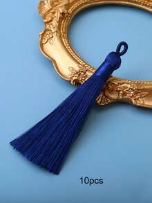 10pcs/Pack 85mm Colorful Tassel Pendant Rings, Handmade Woven Pull Rings For DIY Bags, Colorful Tassels Decor Accessories For Pillows, Clothing