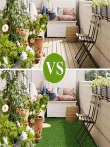 1pc 19.7x197 Inch High Quality Artificial Grass, Plastic Material, Outdoor Artificial Carpet, Realistic Indoor/Outdoor Grass Mat, Suitable For Outdoor Garden, Yard, Balcony Decoration, Beach And Swimming Scenes. [Can Be Cut Freely] - Green - View 7
