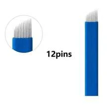 微刀片针，10/20/50 支白色 18U 微刀片用于半永久化妆，手动针用于眉毛眼线唇部微刀片套装