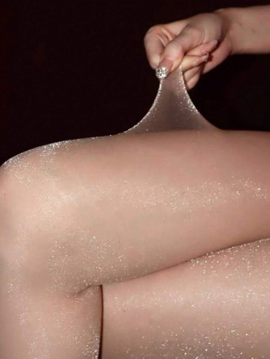 1条金属光泽亮丽连裤袜，防勾丝，适合40-60公斤体重 - 杏色 - 查看 1