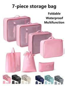 7/1pc Large Capacity Travel Organizer Bags, Multi-Purpose Sorting Storage Bags For Clothes And Personal Care Items, Super Organizing Power, Space Saving, Dust-Proof Storage Bags, Lightweight Travel Packing Cubes, Easy To Pack And Carry
