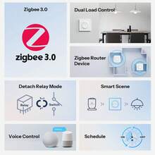 SONOFF MINI-ZB2GS-E Orb-ZBW2 Zigbee Double Smart Wall Switch Dual-Load Control Smart Home Light Switch EWeLink APP Remote Control Smart Timer Voice Control Zigbee 3.0 - White - View 3