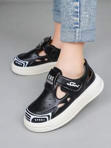 1 Pair Infant Casual Headband Sandals, Versatile, Comfortable Children Flat Sandals - Black - View 6