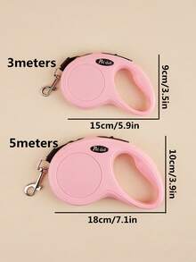 1条3米/5米可伸缩宠物狗牵引绳，适合中小型犬，户外散步、远足、旅行，可选配水钻装饰 - 彩色 - 查看 5