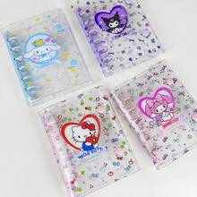 A7透明活页夹，6孔软皮笔记本活页夹，透明活页装订封面，可拆卸圆形活页夹 - 彩色 - 查看 5