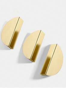 一对现代半圆形金色把手，适用于抽屉、橱柜、衣柜、厨房橱柜、鞋柜、梳妆台、儿童房等，铜质材料，含螺丝。 - 金色 - 查看 6