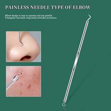 3pcs Blackhead Remover Kit + White Box, 3 Different Blackhead Needle Tips Included, Stainless Steel Blackhead & Blemish Extractor, Beige Facial Pore Cleansing Tool, Suitable For Men & Women Home Facial Care - Multicolor - View 6