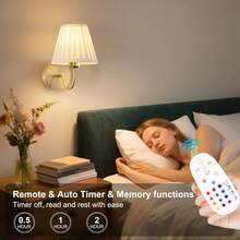 Battery Powered Wall Light, Wireless Charging Wall Light With Remote Control, Dimmable, 15 RGB Colors, Timer, Suitable For Living Room, Bedroom, Entrance, Gold - 15 Colors - View 6
