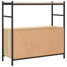 Larryhot Estantería hierro madera ingeniería roble Sonoma 80x30x78,5 cm, Fácil de montar, elegante y hermoso, y conveniente para almacenar artículos, es una opción ideal para el almacenamiento y la decoración del hogar. - Marrón - Ver 5