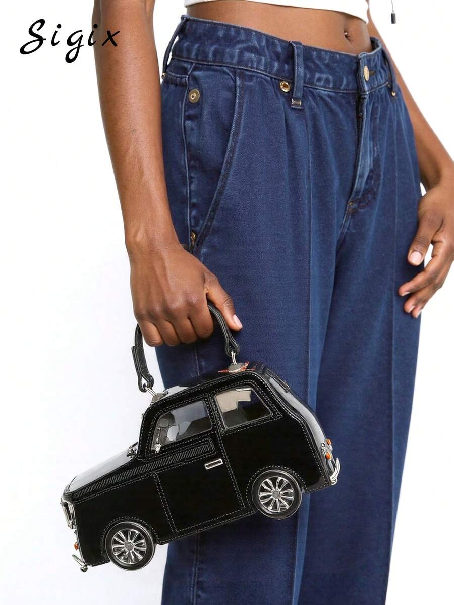 新颖越野车造型手提包，女士新款创意独特汽车造型单肩包，复古斜挎包 - 彩色 - 查看 1