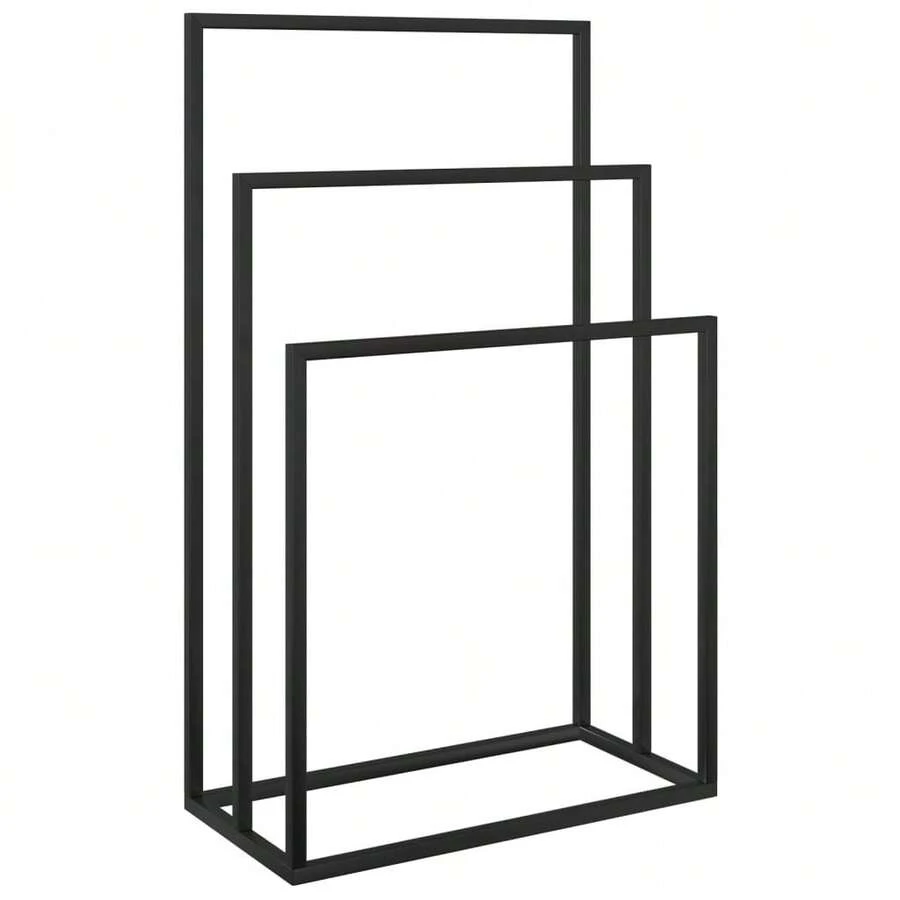 vidaXL Porte-serviettes sur pied Noir 48x24x79 cm Fer - Noir - Voir 1