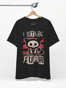 I Still Purr Kit The Cat Tee - Unisex Skelanimals Shirt - Scene Emo Fashion - 2000's Hot Topic Vinta - màu đen - Xem 1