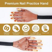 AceGrap Nails Tool Artificial Hand Manicure Practice Hand  Replacement Nail Pads.Nail Supplies,Nail Tech Must Haves,Auspicious New Year Gifts - Bàn tay to - Xem 3