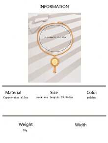 1pc Luxurious Retro Style Tasseled Circular Wedding Bridal Party Daily Necklace - Gold - View 15