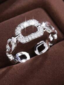 1pc Versatile Cubic Zirconia Inlaid Open Ring - Open Ring - View 6