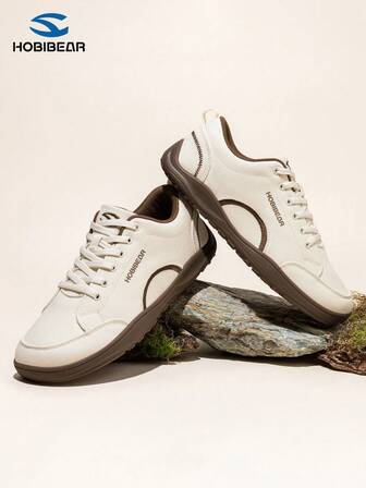 HOBIBEAR Women's Casual Sneakers, Minimalist Style Versatile Leisure Shoes, Comfortable Soft Bottom Lightweight Lace-Up Flat Shoes, Unisex Couple Shoes Suitable For Work Commute Outdoor Hiking Travel