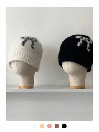 妖蝶针织帽时尚百搭适合秋冬街头风Y2K猫耳帽保暖护耳复古百搭超大针织防寒帽