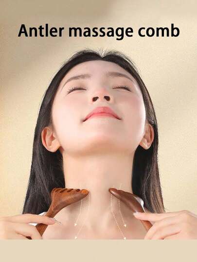 1pc Of Scalp Massager, With Handle Sandalwood Head Massage Comb, Meridian Comb, Handmade Wide Tooth Comb - Massage Comb And Sandalwood For Luxurious Hair Care, Facial Massage Board Scalp Comb Massager, Suitable For Head, Face Body, Mini Portable, Suitable For Travel, To Stimulate The Head, Relieve Stress And Promote Circulation, Multi-Functional Massage And Relaxation Accessory, Suitable For Body Hair Brush.