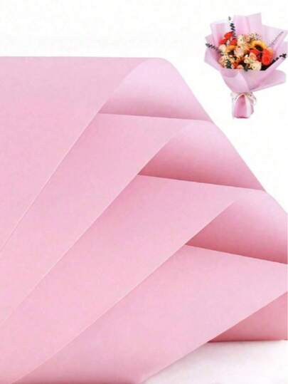 1/10/20pcs Floral Wrapping Paper, Waterproof Bouquet Wrapping Paper, Pink (Random Pattern)