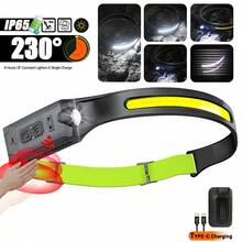 1pc LED Headlamp With Sensor, Rechargeable, Super Bright Flashlight - Multicolor - View 11