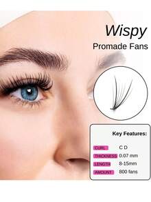 ARTSTAR C Crul 800pcs 7D Black Soft & Thin Fan-Shaped False Eyelashes, Handmade Pre-Made Fanned Out Eyelash Extension - C - View 5