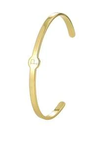 Charm-In 1件镀金字母（A-Z）开口手镯，女士款 - 日常时尚/纪念时刻的个性化配饰，送给她的理想礼物（/情人节） - 金色 - 查看 8