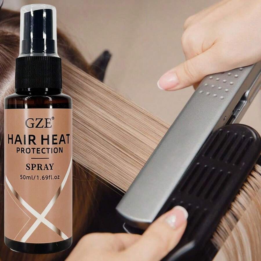 GZE 专业美发造型热保护喷雾：吹风造型热保护，抚平毛躁，增添光泽，防紫外线，适合所有发质 - 粉色 - 查看 1