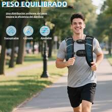 Chaleco Con Peso 5Kg/10Kg, Chaleco de Peso para Ejercicio, Weighted Vest Ajustable Ergonómico con Correas Reforzadas, Rayas Reflectantes y Bolsa de Malla, Ideal para Entrenamiento de Fuerza,Fitness,Correr - Negro - Ver 6