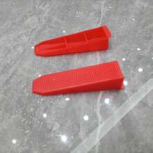 Sistema de nivelamento de azulejos com 100 peças/pacote, base branca, espaçadores de 1,5 cm, 2 cm e 2,5 cm, clipes de plástico vermelho de 7,5 cm, feitos de novo material PP, não danificam os azulejos.