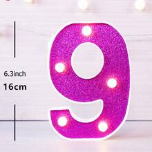 1pc 16cm/6.3in Creative Purple Glowing Letter Lamp, Battery Powered LED Letter Light, Suitable For Bedroom Decor, Wedding Decor, Party Decor, Birthday Decor, Girls Room Desk Decor Lamp, Proposal Decor Letter Light, Home Decor LED Light - Purple - View 13