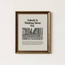 1pc Minimalist Wall Art Picture "Nobody Is Thinking About You" Prints Canvas Paintings Modern Typography Posters Anti-Anxiety Motivational Quote Decor For Living Room Bedroom Kitchen Office Room Decor Gift For Self-Care Lovers Framed/Unframed - Multicolor - View 4