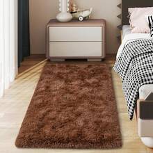 Alfombra larga y suave para dormitorio, sala de estar, alfombra esponjosa y peluda de color marrón junto a la cama, alfombra de pelo largo y mullida, alfombra de pelo que no se desprende para la habitación de las niñas, decoración del hogar - Café integral - Ver 14