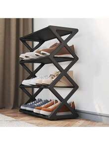 Space-Saving Multifunctional Foldable Shoe Rack, Suitable For Rental Apartments - Grey - View 1